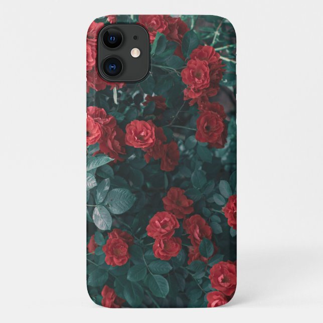 Funda Pastel Pale Green Roses Flowers iPhone 11 (Reverso)