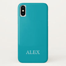 FUNDA PEACOCK BLUE de fondo sólido para iPhone X