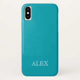 FUNDA PEACOCK BLUE de fondo sólido para iPhone X