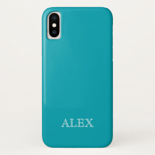 FUNDA PEACOCK BLUE de fondo sólido para iPhone X