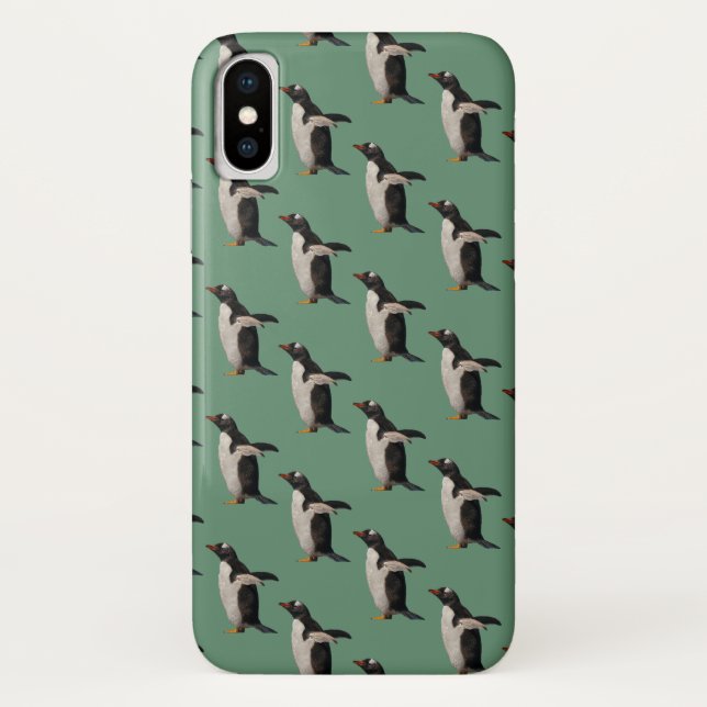 Funda Penguin Frenzy para iPhone X (verde) (Reverso)