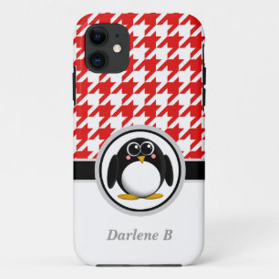 Funda Penguin Red & White Houndstoth para iPhone 5