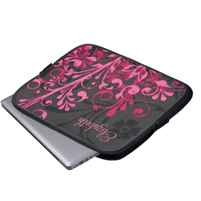 Funda personalizada para portátiles florales rosa  (Inferior anverso)
