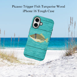 Funda Picasso Trigger Fish Turqouise Wood iPhone 1