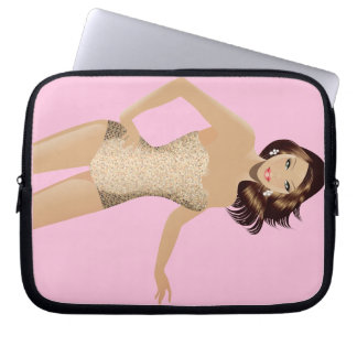 Funda portátil Chica de traje de baño rosa