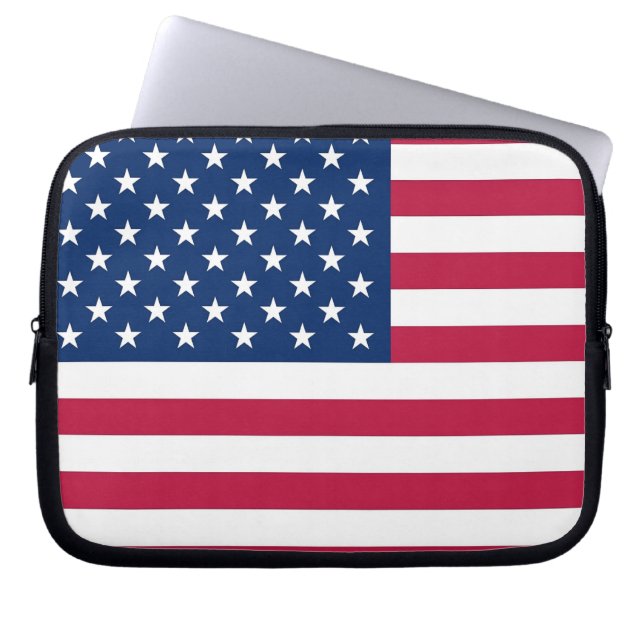 Funda portátil con bandera de los Estados Unidos (Frente)