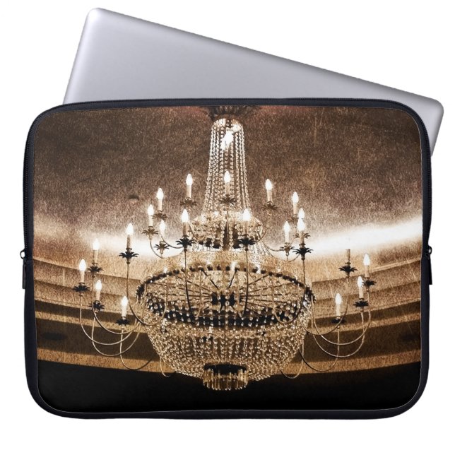 Funda portátil de 15" Dazzle Glitz Chandelier de c (Frente)