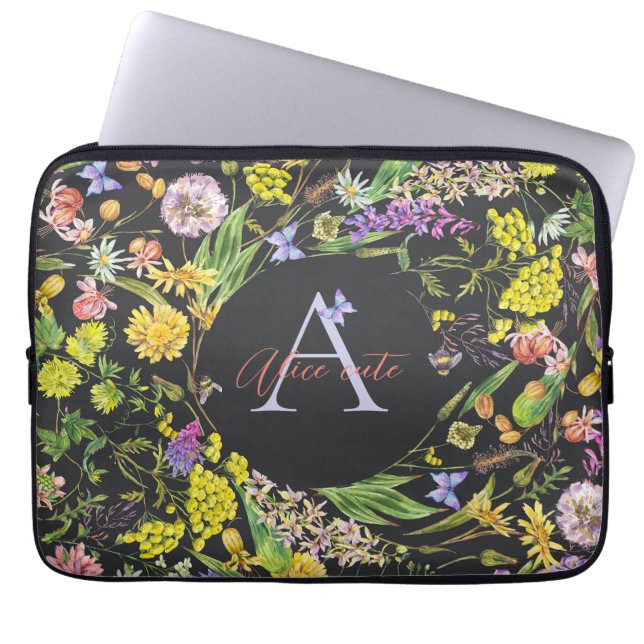 Funda portátil de flores silvestres personalizada (Frente)