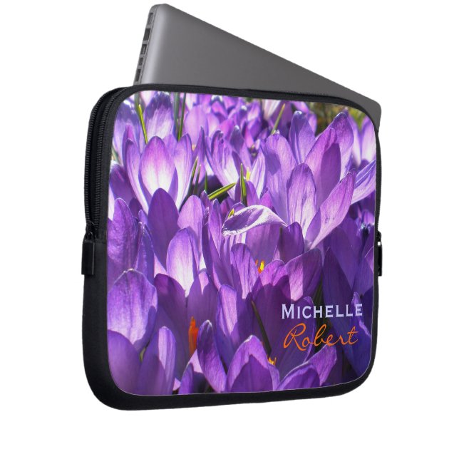 Funda portátil Purple Crocus *Personalizado* (Anverso derecho)