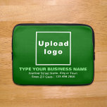 Funda portátil verde de marca comercial<br><div class="desc">Funda portátil de personalizable que se utiliza para crear conciencia de marca. Los contenidos son el logotipo de su empresa, el nombre de su empresa o empresa, la dirección y el número de teléfono. El diseño es textos en color verde claro y blanco sobre fondo verde. Compruebe la apariencia después...</div>
