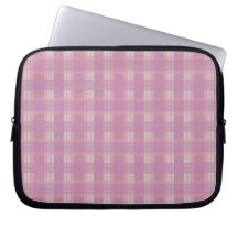 Funda protectora para portátil de cuadros rosados