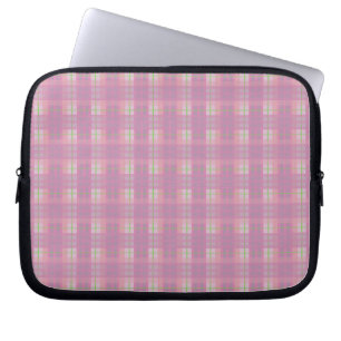 Funda protectora para portátil de cuadros rosados