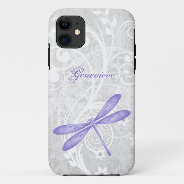 Funda Purple Dragonfly personalizado para iPhone 1 (Reverso)