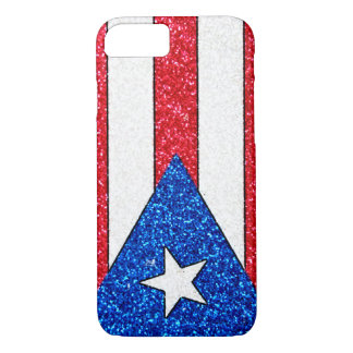 funda purpurina de bandera de Puerto Rico para iPh