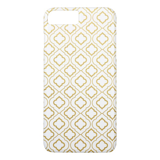 Funda Quatrefoil de Relieve metalizado dorado Faux (Reverso)