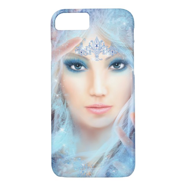 funda reina de la nieve. Mujer hermosa de invierno (Reverso)