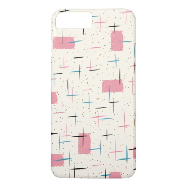 Funda Retro Atomic Pink Pattern iPhone 7 Plus (Reverso)