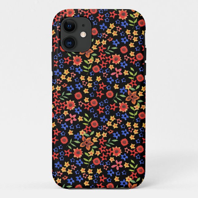 Funda Retro Floral Miniprint Personalizado iPhone  (Reverso)