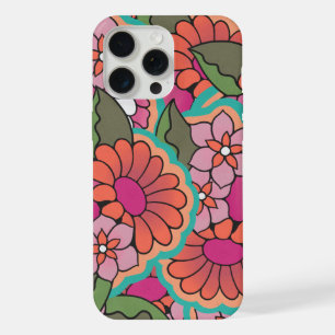 Funda retro floral para iphone 15 pro max.