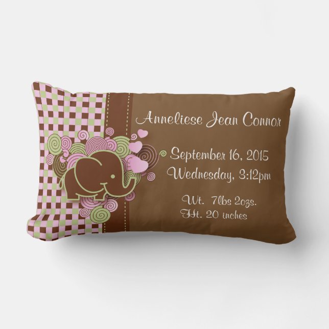 Funda rosa y marrón con almohada de nacimiento de  (Anverso)