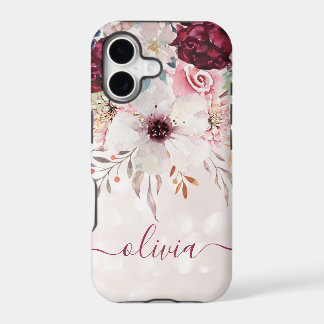 Funda Rubor Pink Burgundy Floral iPhone XR