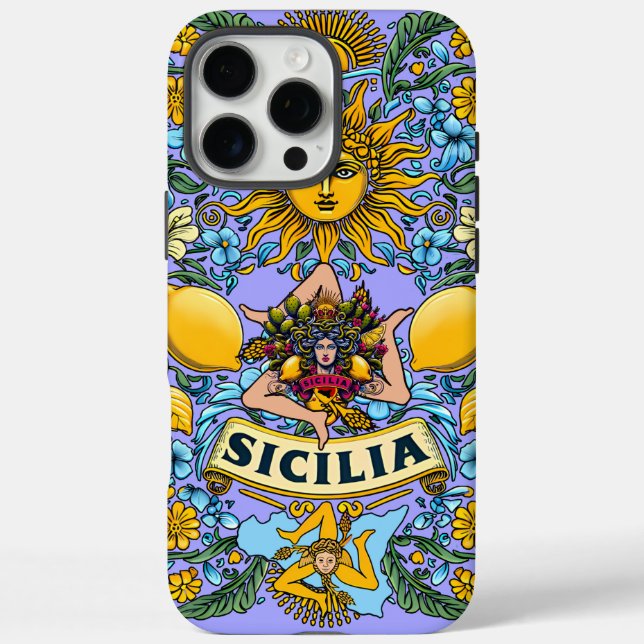 Funda Sicilia Trinacria iPhone 16 Pro Max (Reverso)