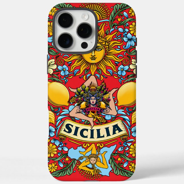 Funda Sicilia Trinacria iPhone 16 Pro Max (Reverso)