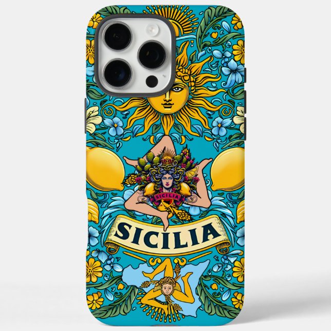 Funda Sicilia Trinacria iPhone 16 Pro Max (Reverso)