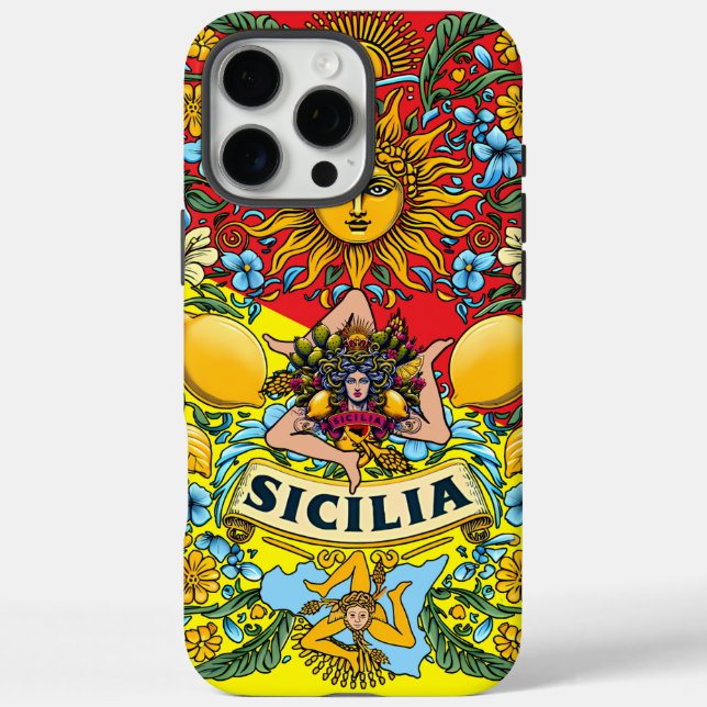 Funda Sicilia Trinacria iPhone 16 Pro Max (Reverso)