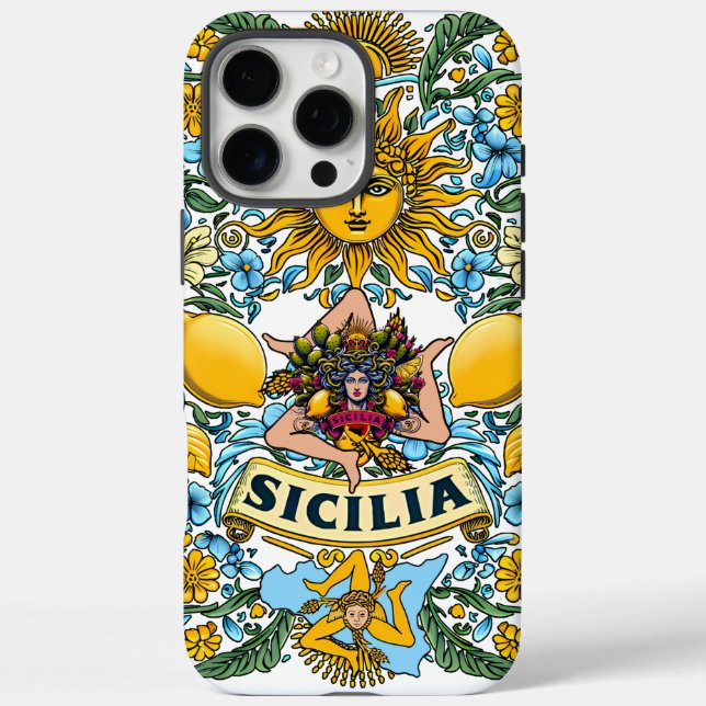Funda Sicilia Trinacria iPhone 16 Pro Max (Reverso)