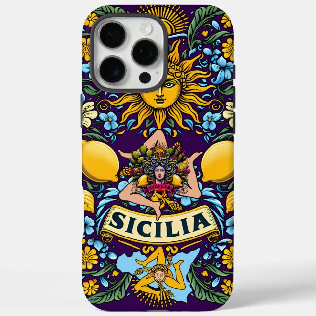 Funda Sicilia Trinacria iPhone 16 Pro Max (Reverso)