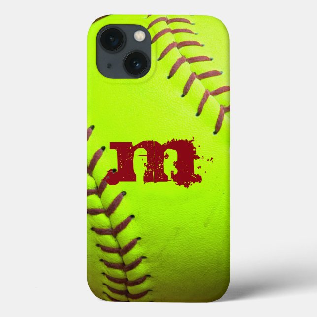 Funda Softball Yellow Fast Pitc Monograma SAMSUNG  (Reverso)