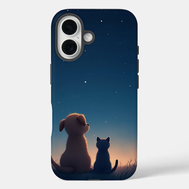 Funda Starlit Puppy & Kitten iPhone 16 (Reverso )