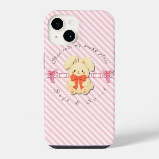 Funda suave para iPhone 14 con conejo dulce de ray (Reverso )