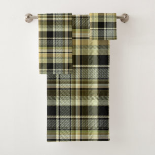 Funda tartán amarillo-marrón.