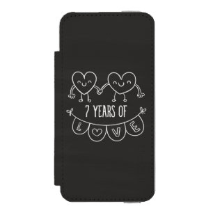 Funda Cartera Para iPhone 5 Watson 7.º Aniversario Gift Chalk Hearts