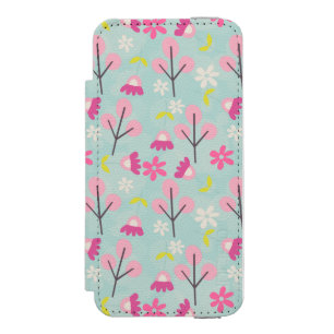 Funda Cartera Para iPhone 5 Watson Abundantes y flores rosas