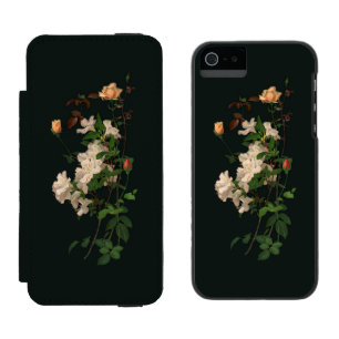Funda Cartera Para iPhone 5 Watson Aerosol del vintage de flores en negro