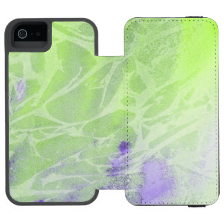 Funda Cartera Para iPhone 5 Watson Armonía Suave Verde y Lavanda