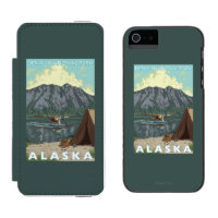 Avión y pesca - parque nacional de Bush de Denali,