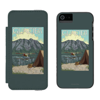 Funda Cartera Para iPhone 5 Watson Avión y pesca - Parque Nacional Glacier, TA de