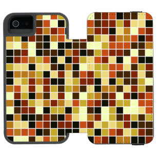 Funda Cartera Para iPhone 5 Watson Azulejos de Piscina, Baldosas Mosaico Marrones, Pa