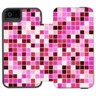 Funda Cartera Para iPhone 5 Watson Baldosas de piscina, mosaicos rosados, patrón geom