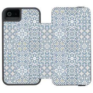 Funda Cartera Para iPhone 5 Watson Baldosas mediterráneas, marroquí, mallica, azulejo