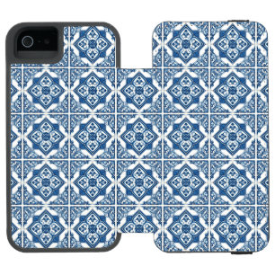 Funda Cartera Para iPhone 5 Watson Baldosas mediterráneas, portuguesas, azulejo, mall