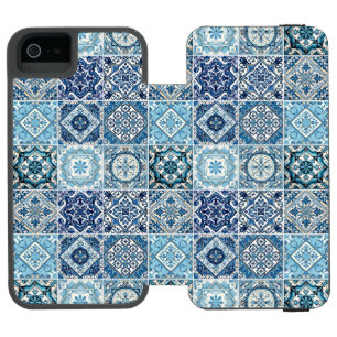 Funda Cartera Para iPhone 5 Watson Baldosas mediterráneas, portuguesas, azulejo, mall