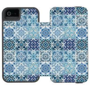 Funda Cartera Para iPhone 5 Watson Baldosas mediterráneas, portuguesas, azulejo, mall