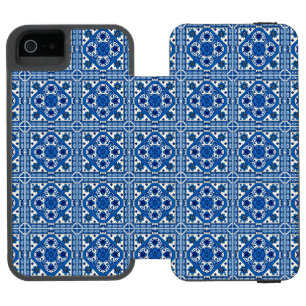 Funda Cartera Para iPhone 5 Watson Baldosas mediterráneas, portuguesas, azulejo, mall