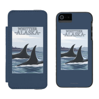 Funda Cartera Para iPhone 5 Watson Ballenas #1 - Whittier, Alaska de la orca