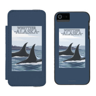 Funda Cartera Para iPhone 5 Watson Ballenas #1 - Whittier, Alaska de la orca